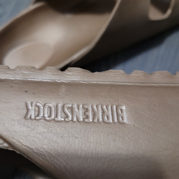 Birkenstock Rubber Comfort Slides Size 42 Tan - Picture 6 of 6